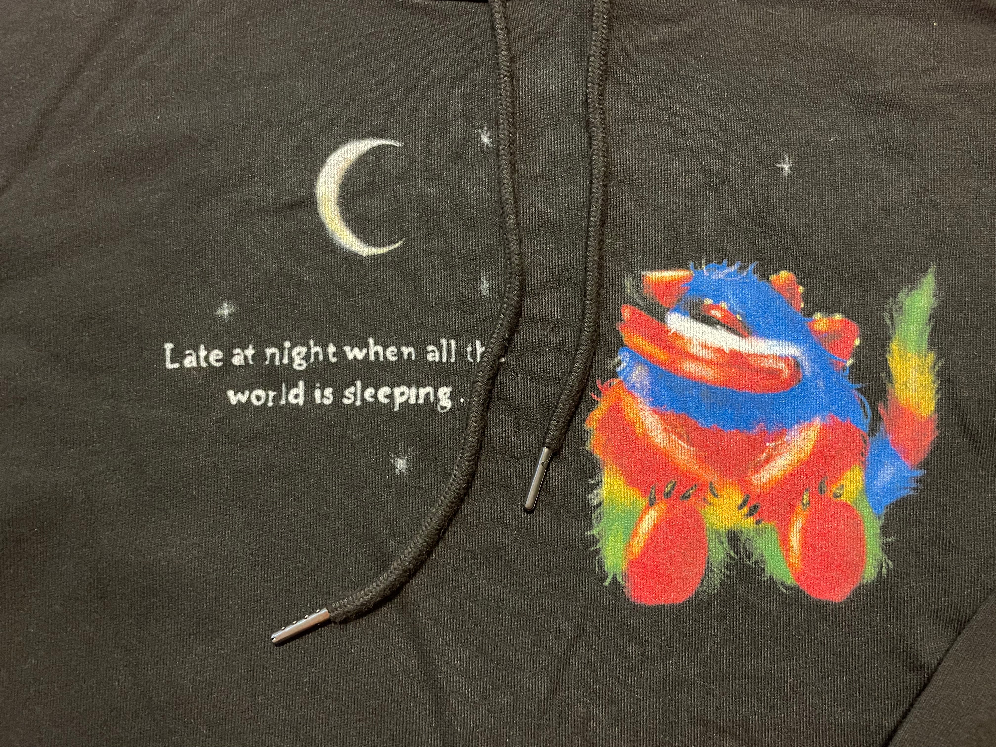 Cropped hoodie- Late night when all the world is sleeping