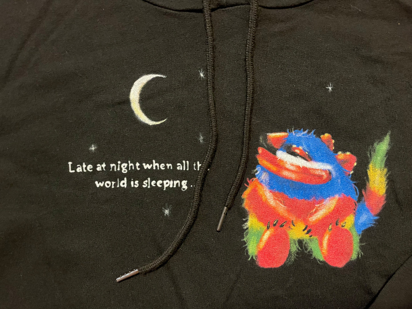 Cropped hoodie- Late night when all the world is sleeping